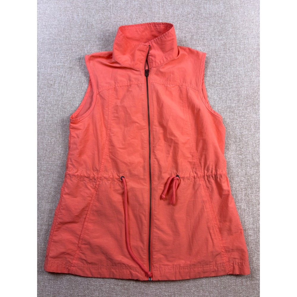 Columbia Womens Coral Pink Full Zip Drawstring Waist Utility Vest Size M RN69724